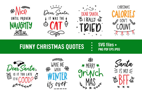 Funny Christmas svg bundle. Christmas ornaments SVG. Xmas SVG. Santa SVG. 8 Svg Christmas quote. SVG Katharina 