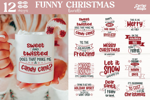 Funny Christmas SVG Bundle | Christmas Sublimation Bundle SVG Carla C Designs 
