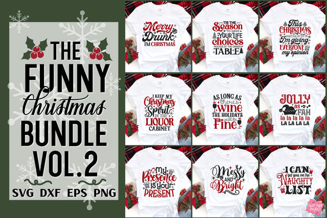 Funny Christmas Svg Bundle, Christmas Tshirt Svg, Winter Svg Quotes, Holiday Humor Svg SVG Craft Pixel Perfect 