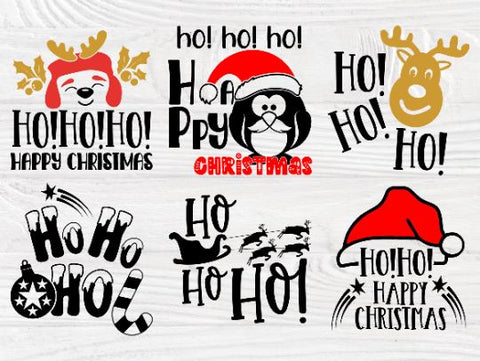 Funny Christmas SVG Bundle, Ho Ho Ho Svg Cut Files SVG TonisArtStudio 
