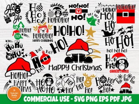 Funny Christmas SVG Bundle, Ho Ho Ho Svg Cut Files SVG TonisArtStudio 
