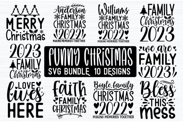 Funny Christmas SVG Bundle SVG akazaddesign 