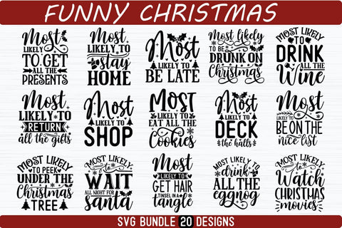 Funny Christmas SVG Bundle SVG akazaddesign 