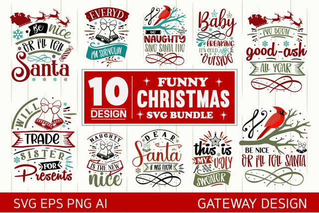 Funny Christmas Svg Bundle SVG designmaster24 
