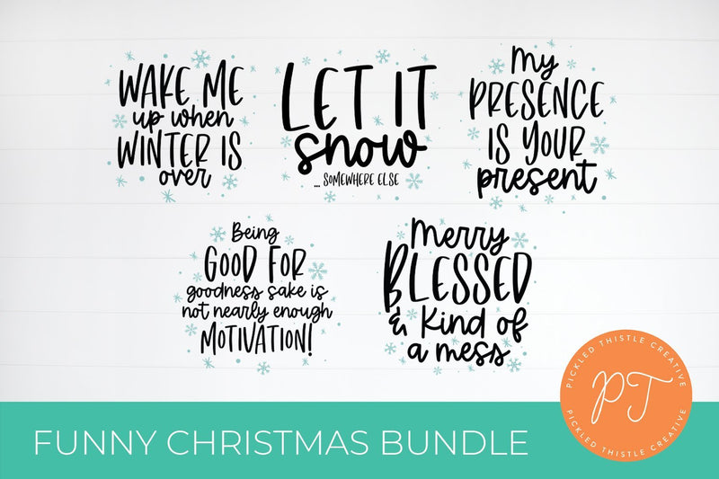 Funny Christmas SVG Bundle SVG Pickled Thistle Creative 