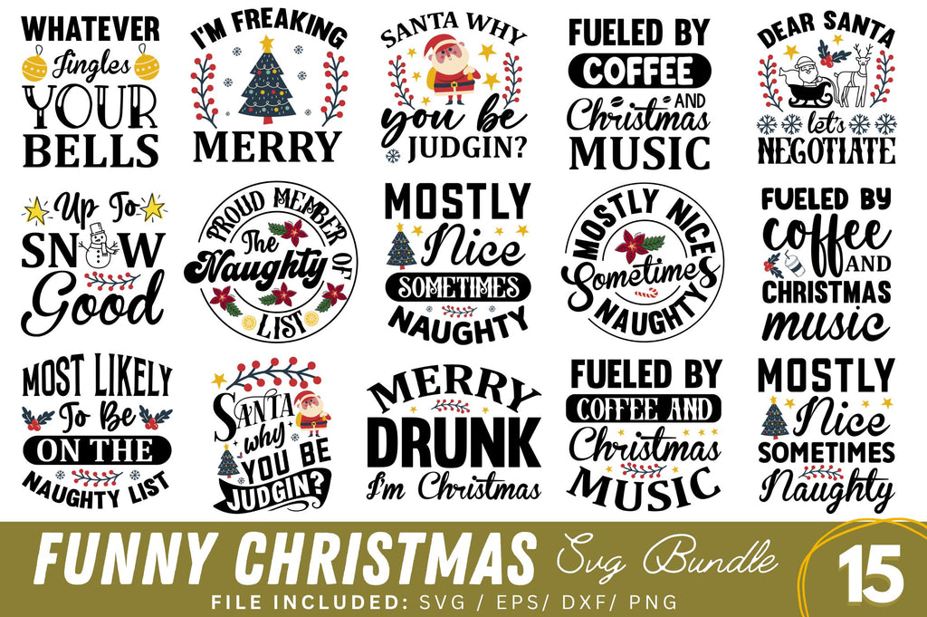 Funny Christmas SVG Bundle - So Fontsy