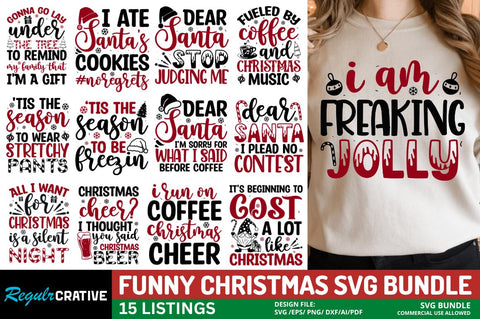 Funny Christmas SVG Bundle SVG Regulrcrative 