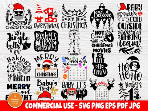 Funny Christmas SVG Bundle, Winter Svg Cut Files SVG TonisArtStudio 