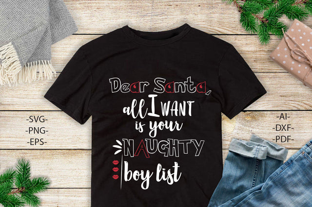 Funny Christmas Svg | Christmas Shirt SVG | Naughty Boylist, Dxf Cricut | Instant Download, Cricut silhouette ,svg cutting file SVG 1uniqueminute 