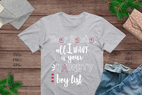 Funny Christmas Svg | Christmas Shirt SVG | Naughty Boylist, Dxf Cricut | Instant Download, Cricut silhouette ,svg cutting file SVG 1uniqueminute 