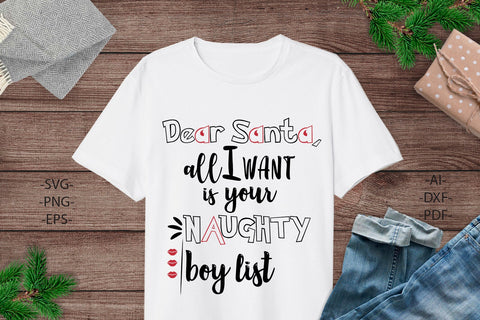 Funny Christmas Svg | Christmas Shirt SVG | Naughty Boylist, Dxf Cricut | Instant Download, Cricut silhouette ,svg cutting file SVG 1uniqueminute 