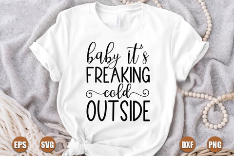 Funny christmas SVG Design, Baby its freaking cold outside SVG FiveStarCrafting 