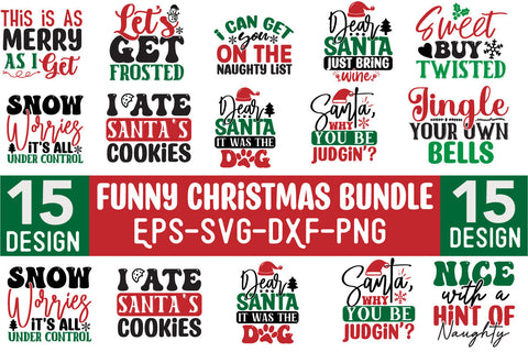 Funny Christmas SVG Design Bundle SVG CraftingStudio 