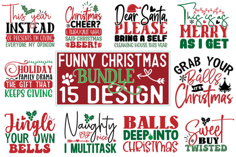 Funny Christmas SVG Design Bundle SVG CraftingStudio 