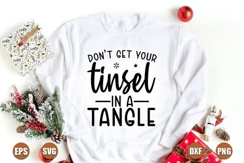Funny christmas SVG Design, Dont get your tinsel SVG FiveStarCrafting 