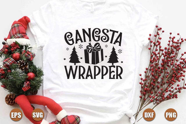 Funny christmas SVG Design, Gangsta wrapper SVG FiveStarCrafting 