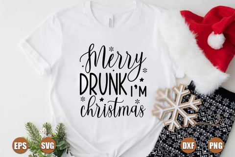 Funny christmas SVG Design, Merry drunk i am christmas SVG FiveStarCrafting 