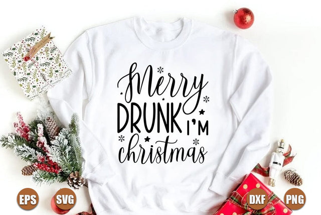 Funny christmas SVG Design, Merry drunk i am christmas SVG FiveStarCrafting 