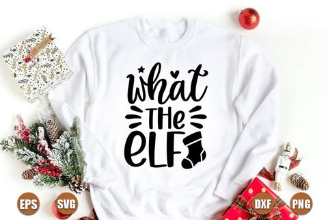 Funny christmas SVG Design, What the elf SVG FiveStarCrafting 
