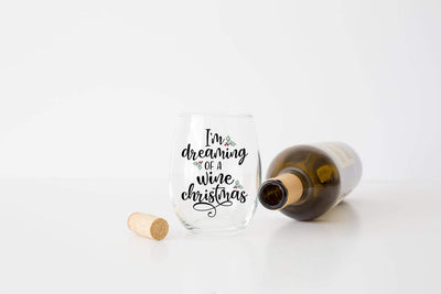 Funny Christmas SVG - I'm Dreaming Of A Wine Christmas SVG Simply Cutz 