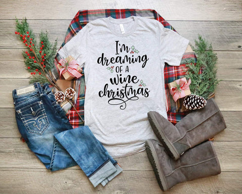 Funny Christmas SVG - I'm Dreaming Of A Wine Christmas SVG Simply Cutz 