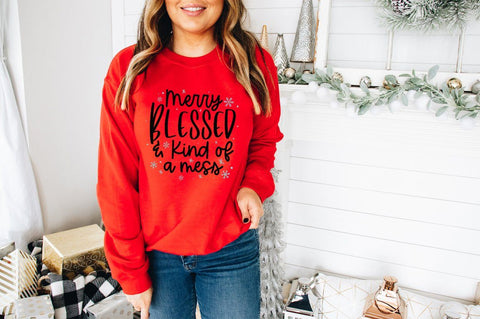 Funny Christmas SVG - Merry Blessed & Kind Of A Mess SVG Pickled Thistle Creative 