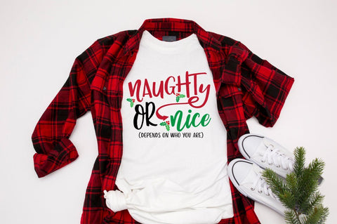 Funny Christmas SVG - Naughty Or Nice Depends On Who you Are SVG Simply Cutz 