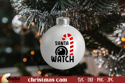 Funny Christmas SVG. Santa Cam SVG. Santa Cam Ornament SVG. SVG Evgenyia Guschina 
