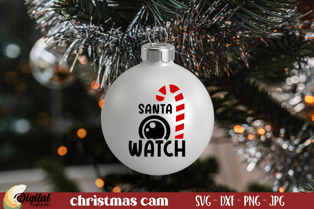 Funny Christmas SVG. Santa Cam SVG. Santa Cam Ornament SVG. SVG Evgenyia Guschina 