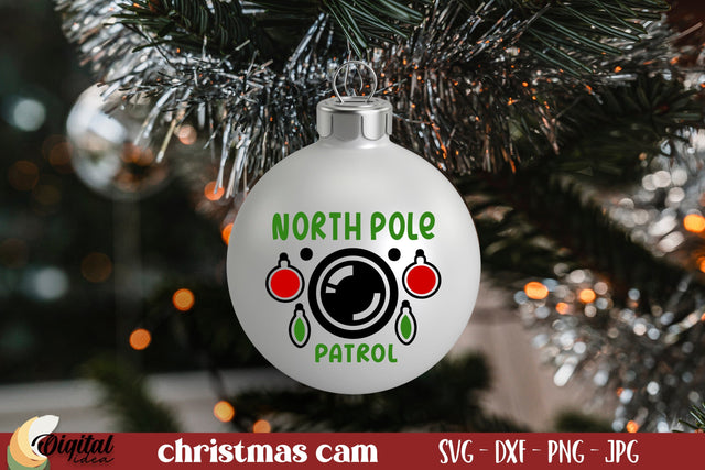 Funny Christmas SVG. Santa Cam SVG. Santa Cam Ornament SVG. SVG Evgenyia Guschina 