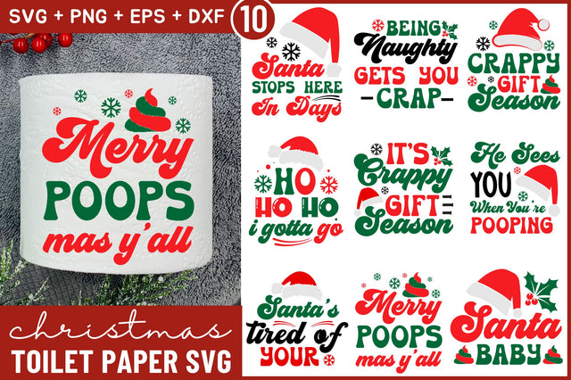 Funny Christmas Toilet Paper SVG Bundle SVG Regulrcrative 