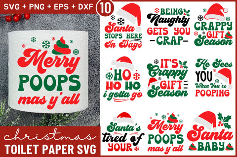 Funny Christmas Toilet Paper SVG Bundle SVG Regulrcrative 