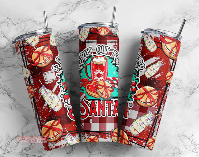 Funny Christmas Tumbler Wrap I Put out for Santa PNG Seamless Sublimation Designs Downloads - Skinny 20oz Sublimation CaldwellArt 