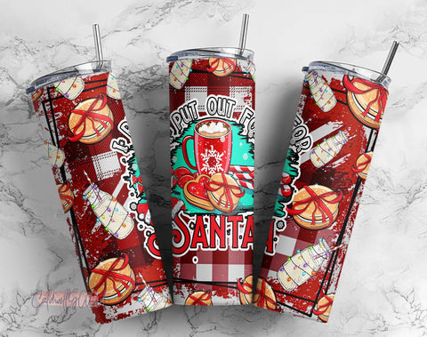 Funny Christmas Tumbler Wrap I Put out for Santa PNG Seamless Sublimation Designs Downloads - Skinny 20oz Sublimation CaldwellArt 