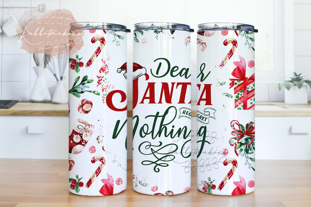 Funny Christmas Tumbler Wrap PNG, Dear Santa Nothing Sublimation Designs Downloads - Skinny 20oz Sublimation Rabbitmakies 