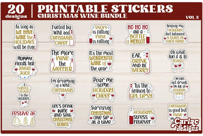 Funny Christmas Wine Stickers | Funny Christmas Stickers 2 Sublimation Carla C Designs 