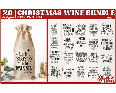 Funny Christmas Wine SVG Bundle | Funny Christmas Bundle 1 SVG Carla C Designs 