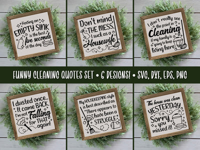 Funny Cleaning Quotes SVG Bundle SVG Caffeinated SVGs 