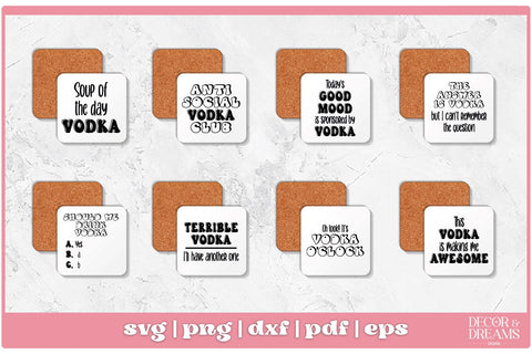 Funny Coaster SVG Bundle | Vodka Coaster Bundle | Alcohol SVG Bundle | Vol 2 SVG Decor and Dreams 