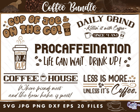 Funny Coffee Bundle | Coffee Svg Files SVG Crafty Mama Studios 