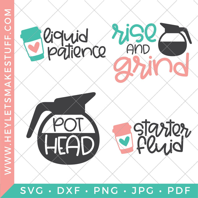 Funny Coffee Bundle SVG Hey Let's Make Stuff 