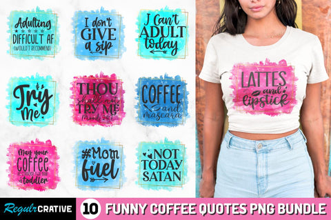 Funny coffee Quotes Sublimation Bundle Sublimation Regulrcrative 