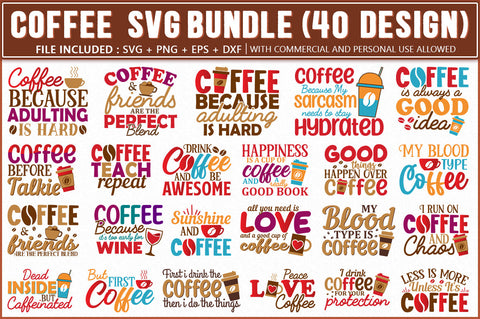 Funny Coffee SVG Bundle, 40 Designs SVG Shetara Begum 