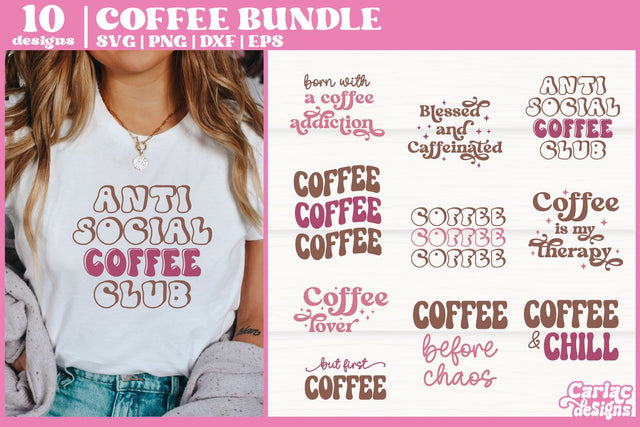 Funny Coffee SVG Bundle | Funny Coffee Quotes Bundle SVG Carla C Designs 