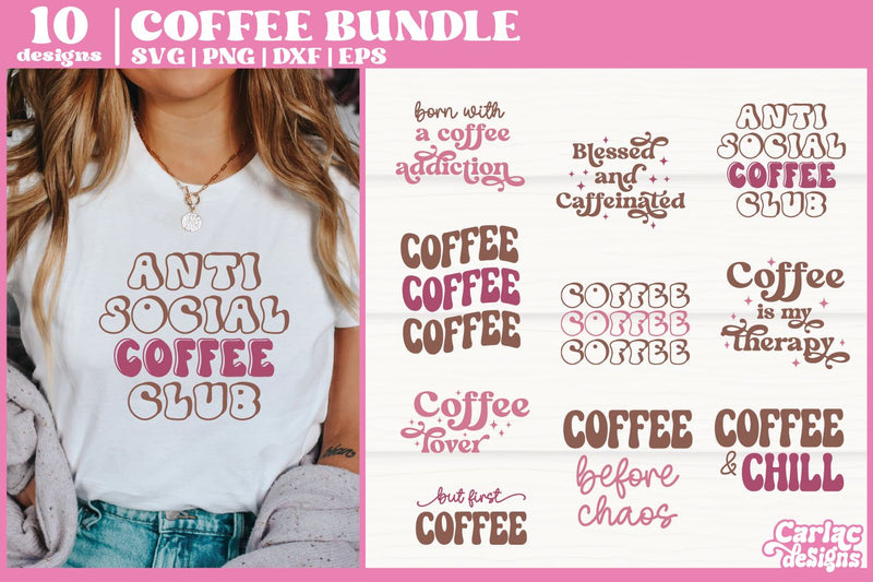 Funny Coffee SVG Bundle | Funny Coffee Quotes Bundle SVG Carla C Designs 