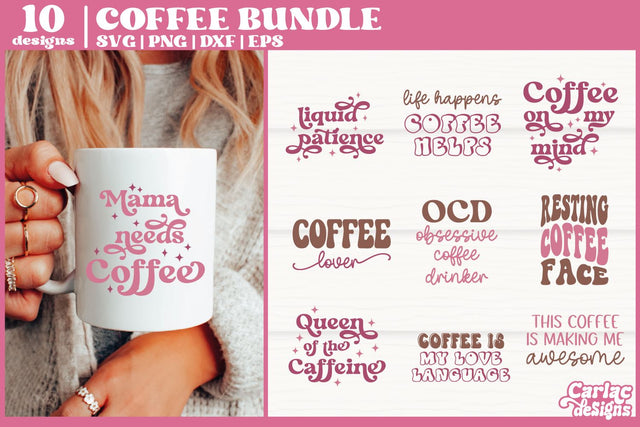 Funny Coffee SVG Bundle | Funny Coffee Quotes Bundle SVG Carla C Designs 