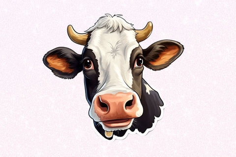Funny Cows - 40 Printable Stickers - 8 Sticker Sheets - PNG