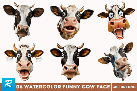 Funny Cow Face Sublimation Clipart Sublimation Regulrcrative 