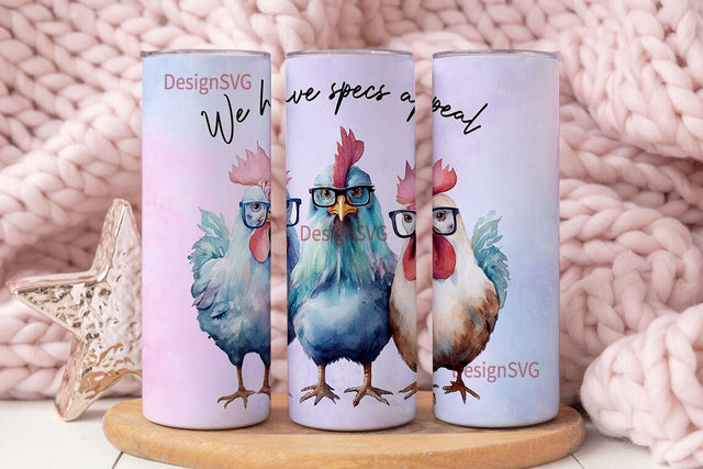 Funny Cute Chicken 20 Oz Skinny Sublimation Tumbler Wrap Digital Design PNG File Download Sublimation DesignSVG 