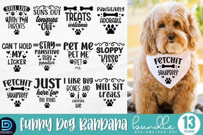 Funny Dog Bandana Svg Bundle, Pet Shirt Svg SVG DESIGNISTIC 